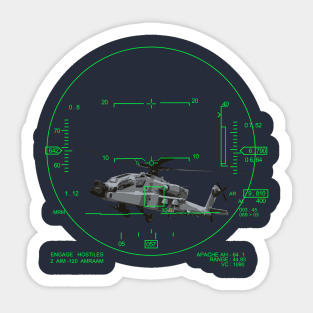 F-15 Strike Eagle locking on Apache Helicopter Sticker